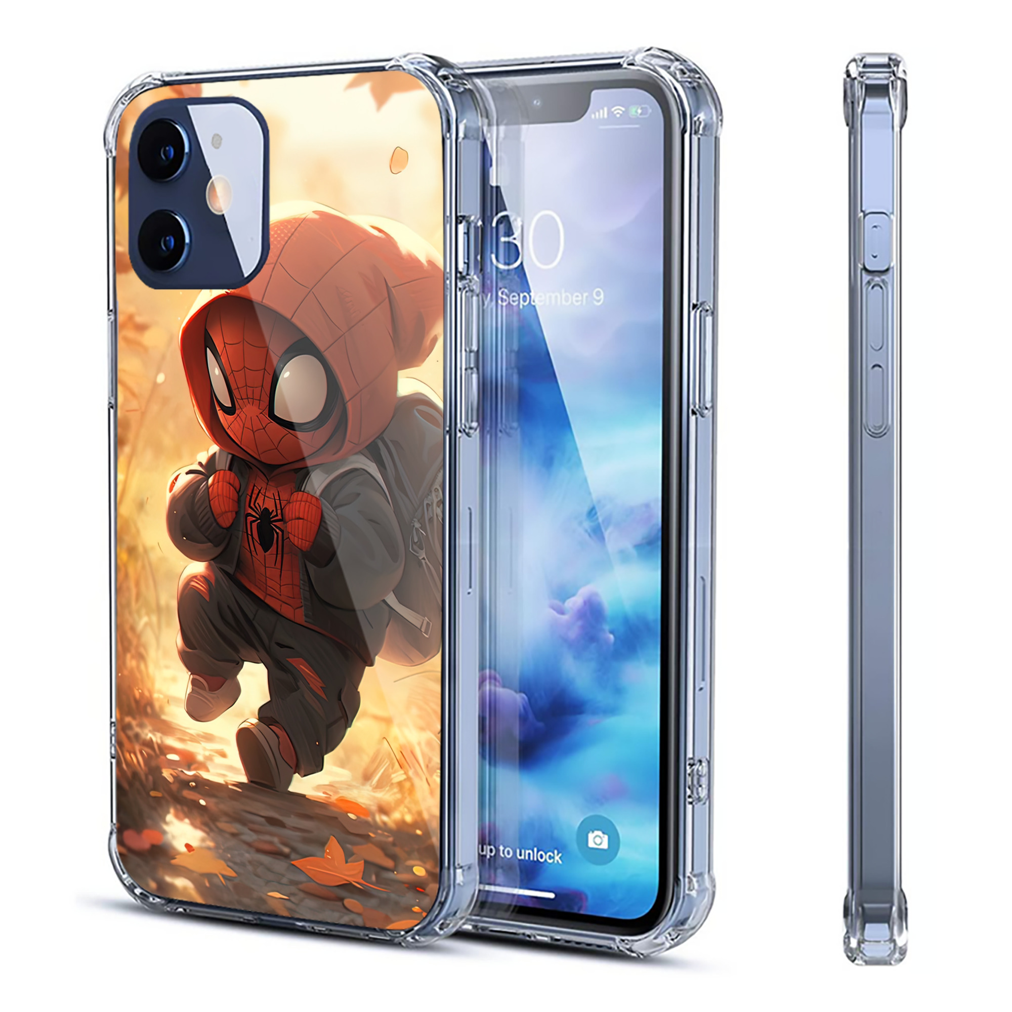 （画像用） Spider Man スパイダーマン 【iPhone 12シリーズ対応】透明スマホケース（クリアソフトケース）